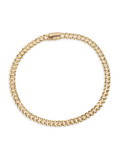 Shop Eye Candy La Men's Premium 18k Goldplated Titanium 12'' Cuban Link Necklace In Neutral