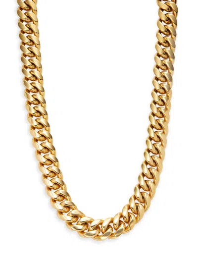 Shop Eye Candy La Men's Francois 18k Goldplated & Cubic Zirconia Cuban Chain Necklace/18" In Neutral