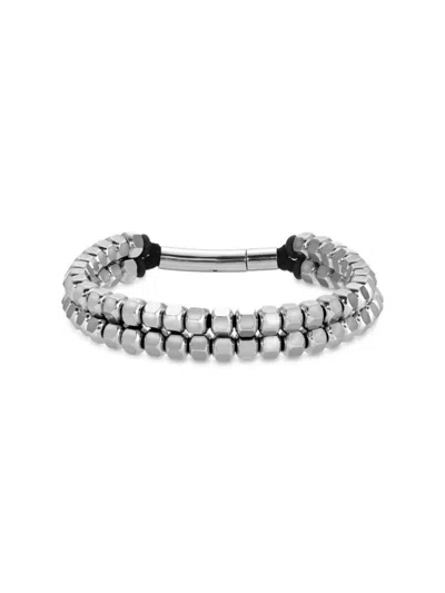 Shop Eye Candy La Women's Luxe Alessio Titanium Beaded Bracelet In Neutral