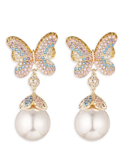 Eye Candy La Women's The Luxe 18k Goldplated & Cubic Zirconia Drop Earring In Brass