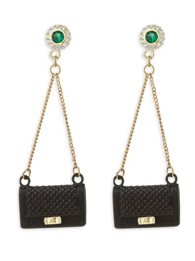 Eye Candy La Luxe Collection Cz Ella Statement Earrings In Black