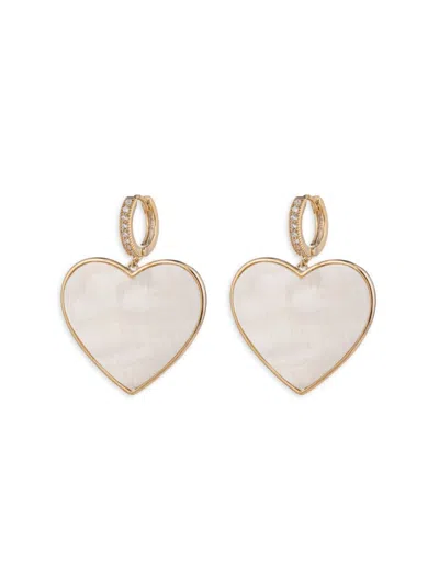 Eye Candy La Shell Pearl Drop Earring In Brass