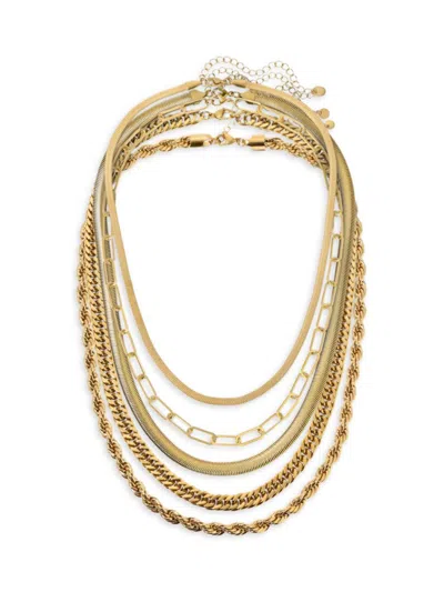 Shop Eye Candy La Women's Luxe Layla Layered Chain Necklace In Neutral