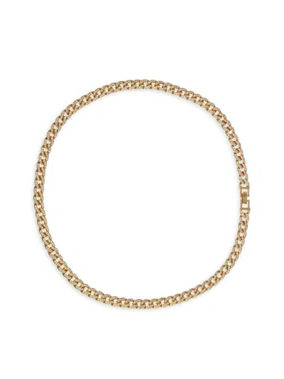 Shop Eye Candy La Women's Luxe Aida Cubic Zirconia Chain Necklace In Yellow