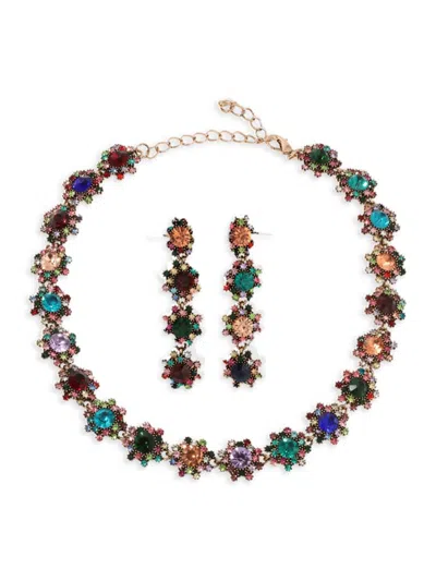 Shop Eye Candy La Women's Luxe Darya 2-piece Necklace & Earrings Set In Neutral
