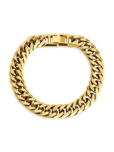 Shop Eye Candy La Women's Luxe Valeria Goldtone Chunky Cuban Chain Bracelet In Brass