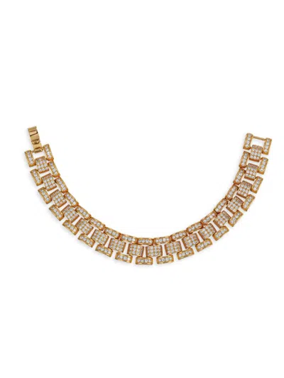 Shop Eye Candy La Women's Luxe Camila Goldtone & Cubic Zirconia Link Bracelet In Yellow