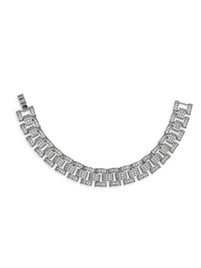 Shop Eye Candy La Women's Luxe Camila Goldtone & Cubic Zirconia Link Bracelet In White