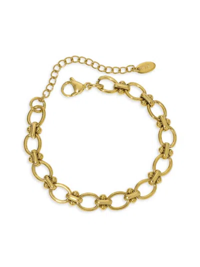 Shop Eye Candy La Women's Luxe Ximena Goldtone Chain Link Bracelet In Neutral