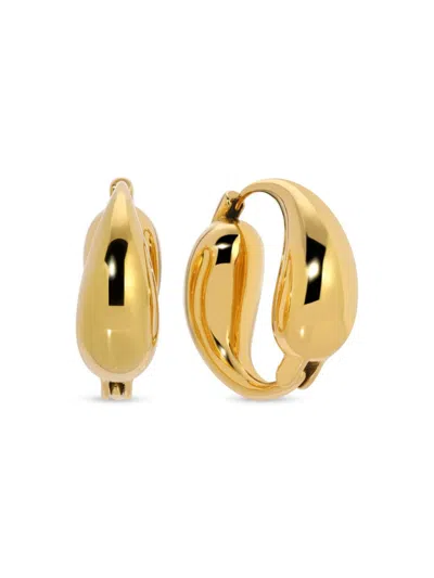 Shop Eye Candy La Women's Luxe Dolores 14k Goldplated Loop Hoop Earrings In Neutral