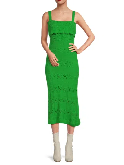 Shop Saks Fifth Avenue Women's Crochet Midi Dress In Green