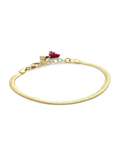 Shop Shashi Women's Lady 18k Goldplated Snake Chain Bracelet In Brass