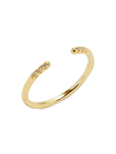 Shop Shashi Women's Ava 14k Goldplated Sterling Silver & Cubic Zirconia Ring