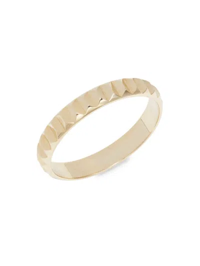 Shop Shashi Women's Virgin 14k Goldplated Patterned Band Ring In Brass
