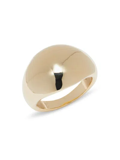 Shop Shashi Women's Giovanna 14k Goldplated Signet Ring In Brass