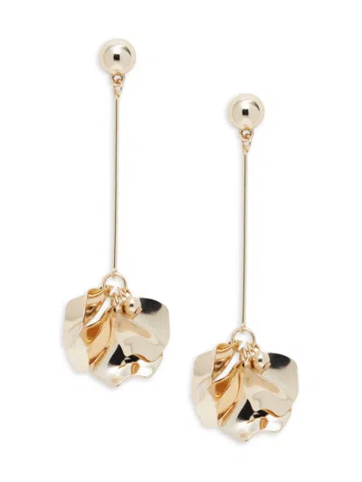Shop Shashi Women's 14k Goldplated Flower Drop Earrings In Brass