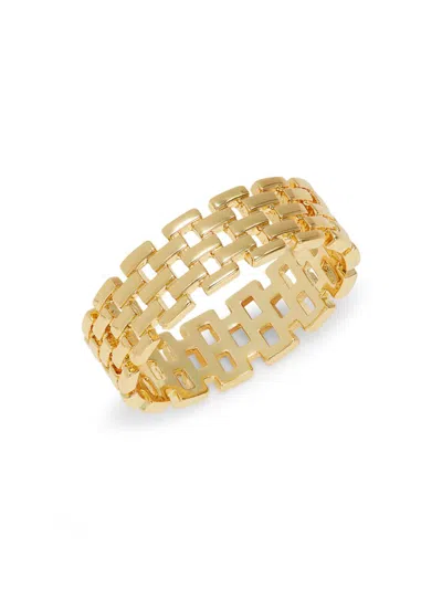 Shop Shashi Women's 14k Goldplated Link Ring In Brass