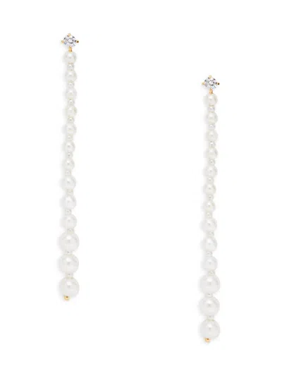 Shop Shashi Women's Miami Vice 14k Gold Plated, Cubic Zirconia & Imitation Pearl Drop Earrings