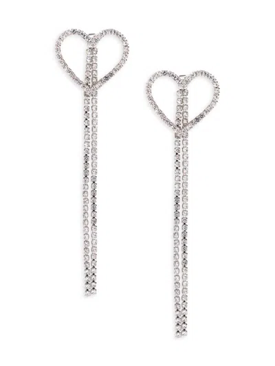 Shop Shashi Women's 14k Goldplated & Cubic Zirconia Heart Drop Earrings In Brass