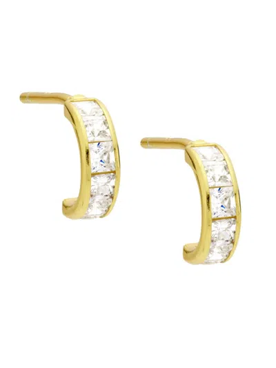 Shop Shashi Women's Suzi 14k Gold Plated & Cubic Zirconia Huggie Earrings