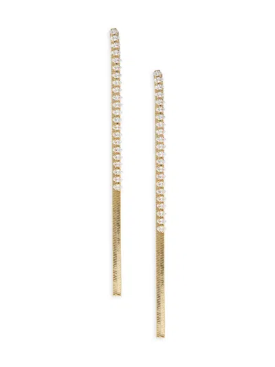 Shop Shashi Women's Camilla 14k Goldplated & Cubic Zirconia Drop Earrings In Brass
