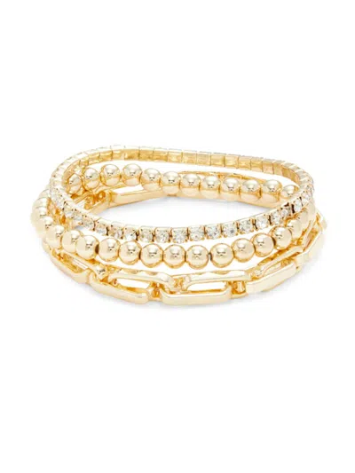 Shop Shashi Women's 3-piece 14k Goldplated Bracelet Set In Brass