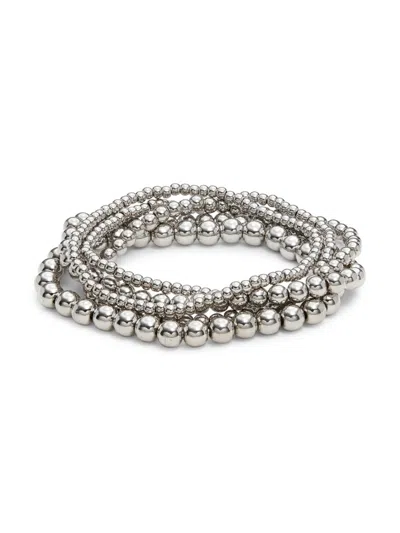 Shop Shashi Women's 4-piece Fortknox Silver Plated Bracelet