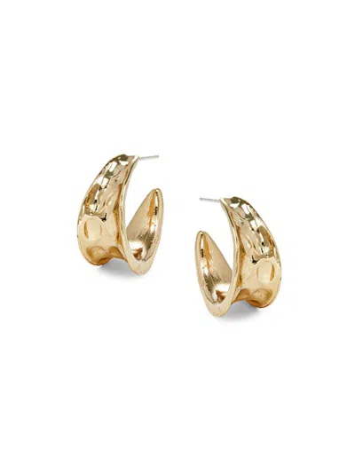 Shop Shashi Women's Wonder 14k Goldplated Hammered Earrings In Brass