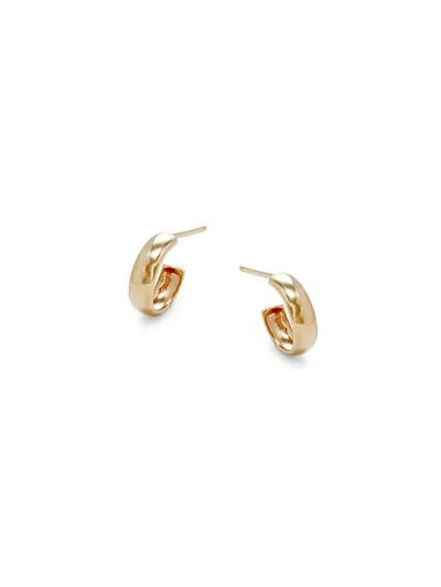 Shop Shashi Women's 14k Yellow Gold Mini Half Huggie Earrings