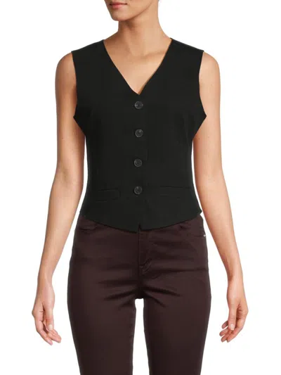 Shop Lea & Viola Women's Classic V Neck Suit Vest In Black