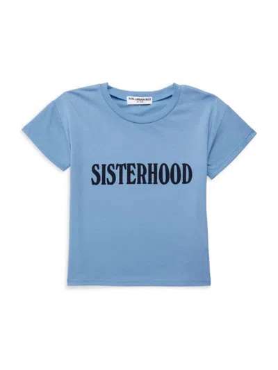 Shop Suburban Riot Girl's Sisterhood Crop Tee In Blue