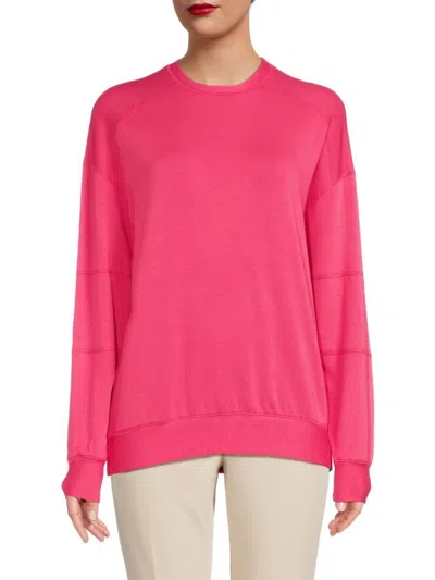 Shop Alala Women's Solid Drop Shoulder Sweater In Hibiscus Pink