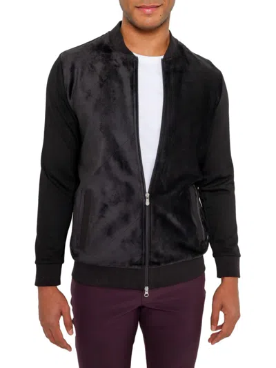 Shop Pino By Pinoporte Men's Colorblocked Bomber Jacket In Black