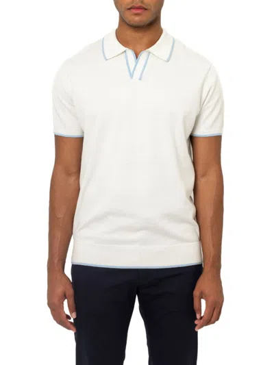 Shop Pino By Pinoporte Men's Vedro Johnny Collar Polo In Off White