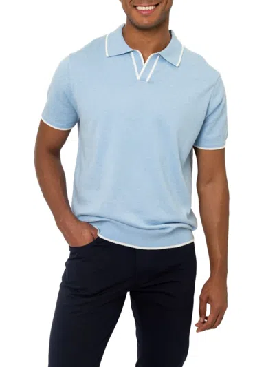 Shop Pino By Pinoporte Men's Vedro Johnny Collar Polo In Light Blue