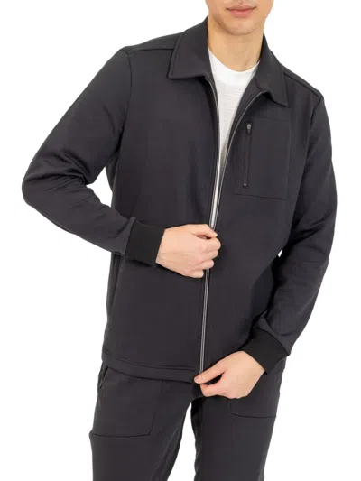 Shop Pino By Pinoporte Men's Collared Zip Jacket In Black