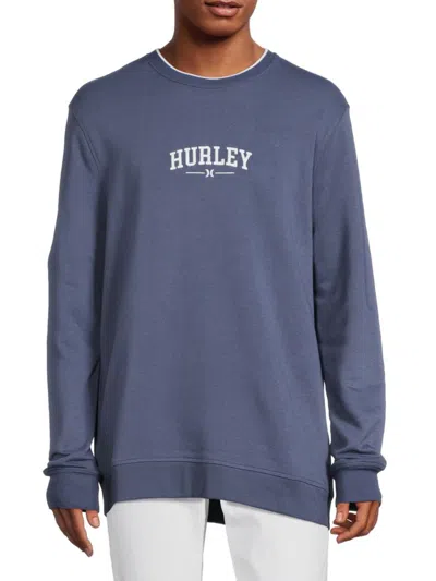 Shop Hurley Men's Logo Embroidery Sweatshirt In Dark Blue