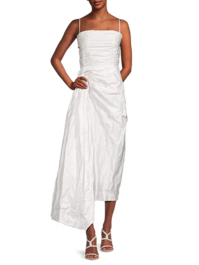 Shop Jason Wu Women's Ruched Maxi Sheath Dress In White