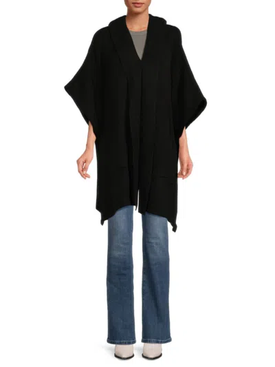 Shop Saachi Women's Solid Hooded Kimono In Black