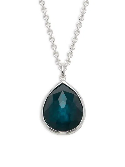 Shop Ippolita Women's Wonderland Sterling Silver, Rock Crystal &mother Of Pearl Teardrop Necklace