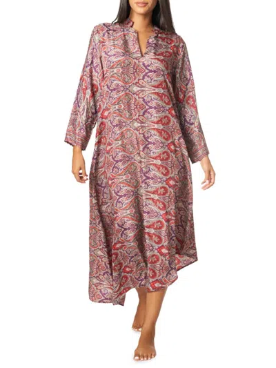 La Moda Clothing Women's Paisley Maxi Dress In Red Multi