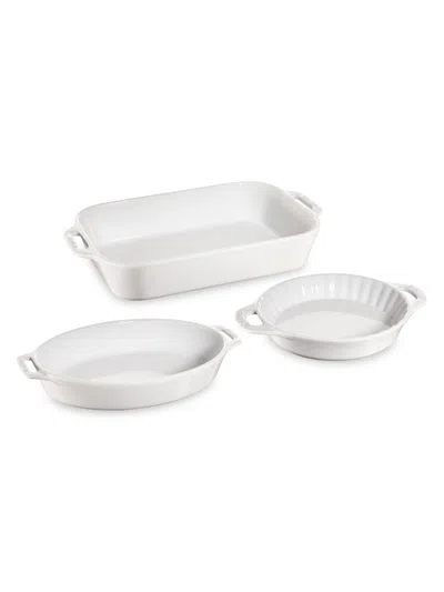 Shop Staub 3-piece Ceramic Baking Dish Set In White