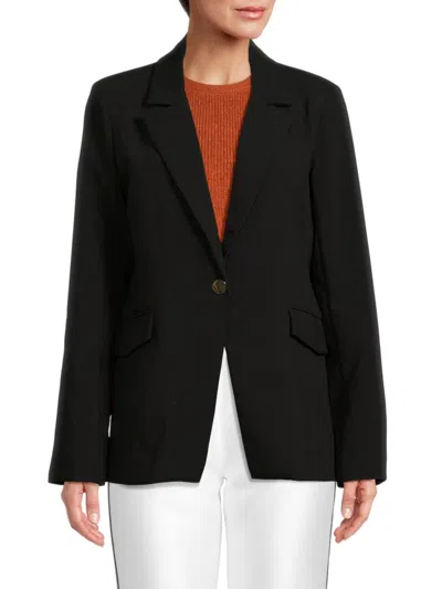 Shop Ellen Tracy Women's Solid Blazer In Black