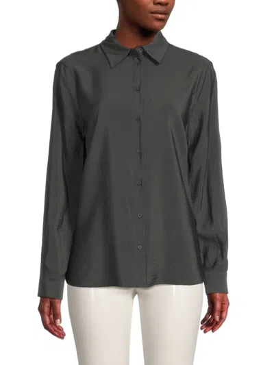 Shop Retrod Women's Sherlyn Button Down Shirt In Thunder Grey