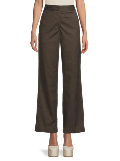 Shop Rd Style Women's High Rise Wide Leg Trousers In Charcoal Brown