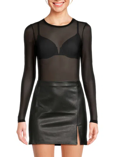 Shop Rd Style Women's Second Skin Rossie Sheer Bodysuit In Black