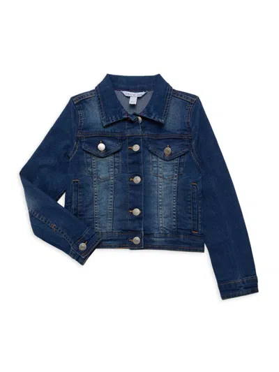 Shop Calvin Klein Jeans Est.1978 Girl's Acid Wash Denim Jacket In Authentic Navy
