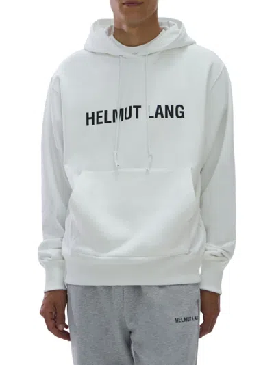Shop Helmut Lang Men's Core Logo Drawstring Hoodie In White