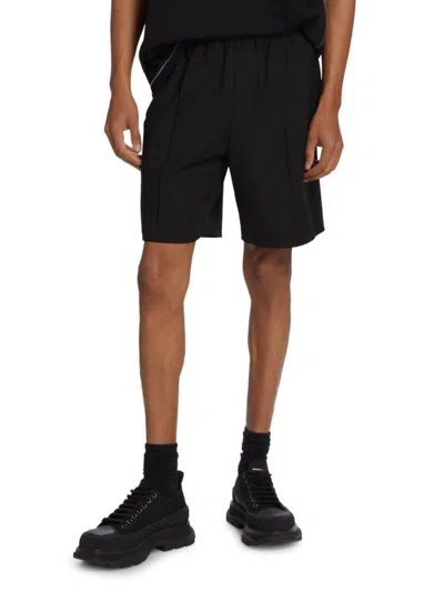 Shop Helmut Lang Men's Virgin Wool Blend Shorts In Black