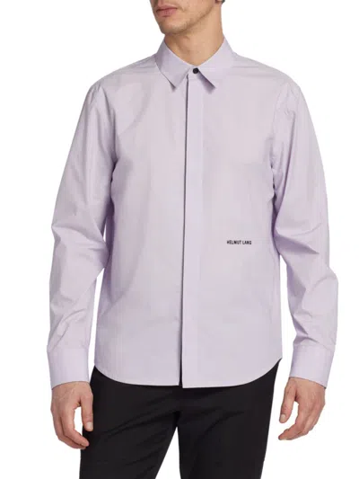 Shop Helmut Lang Men's Logo Button Down Shirt In Lilac